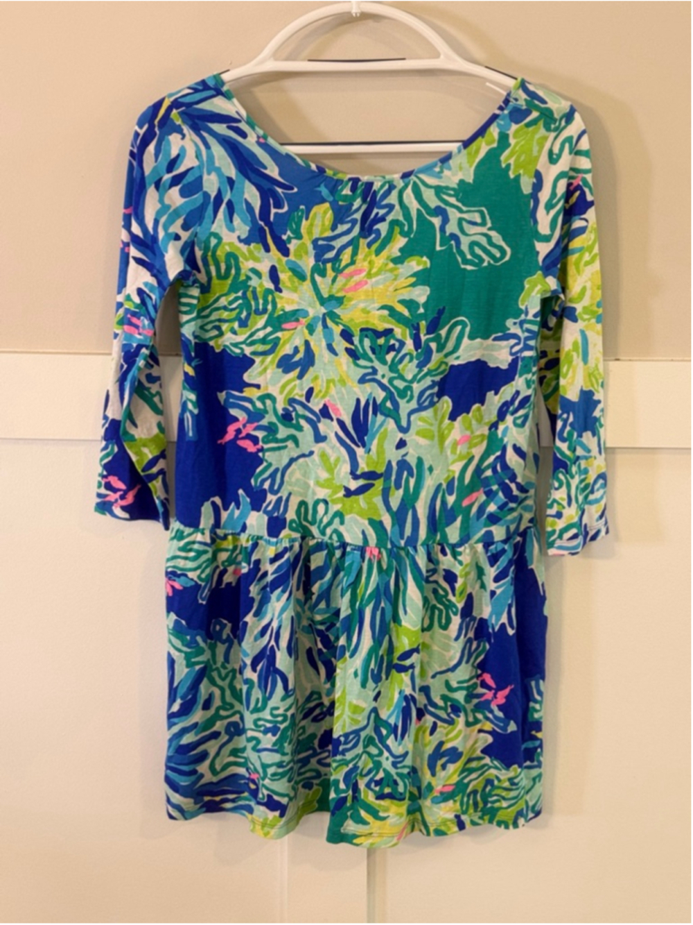 Lilly Pulitzer Girls Tropical Print Dress Size XL 12-14 - Picture 2 of 6
